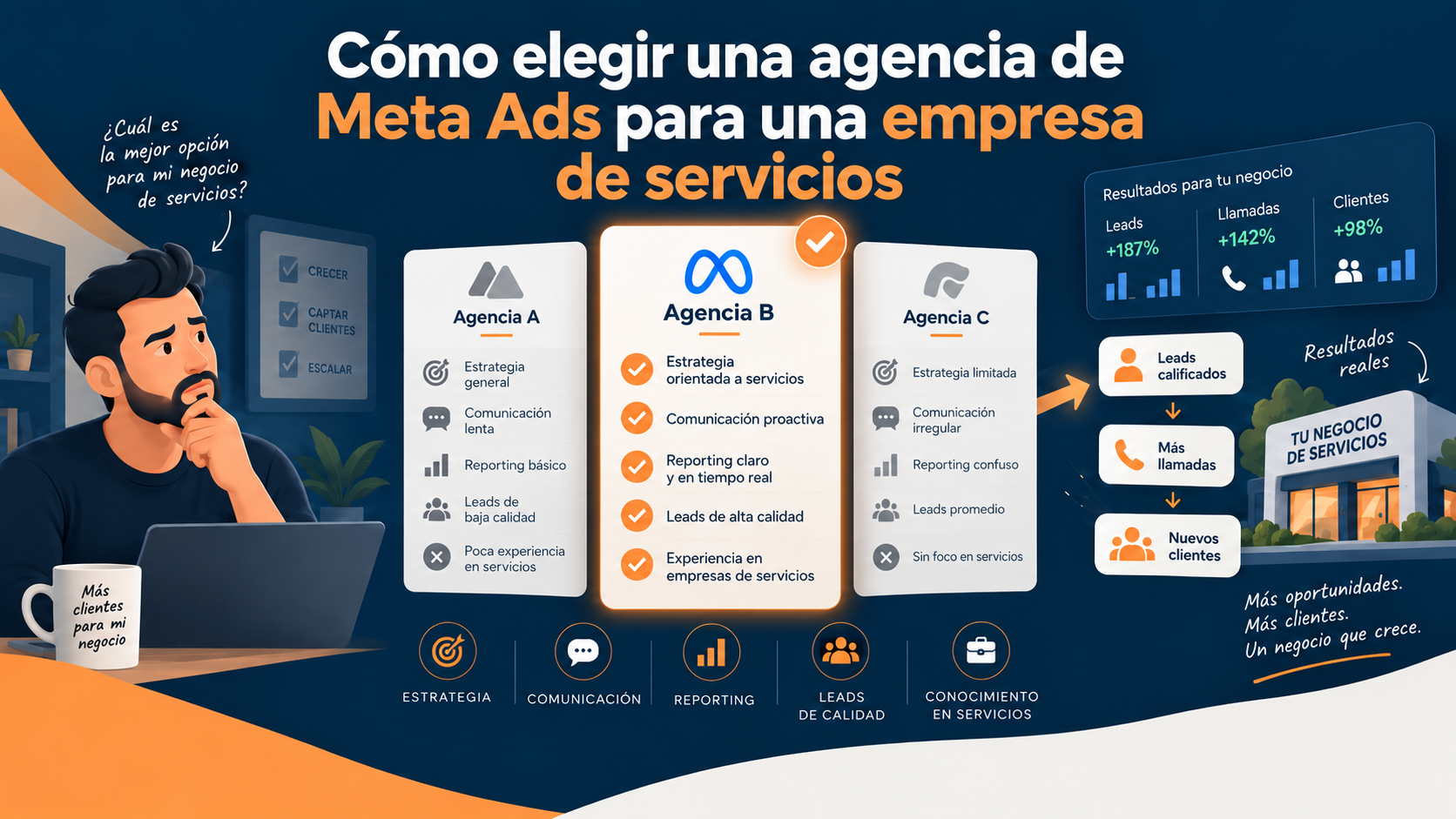 Cómo elegir una agencia de Meta Ads para una empresa de servicios